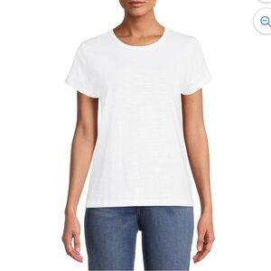 Time and Tru Girls White Crewneck T-Shirt Size XL